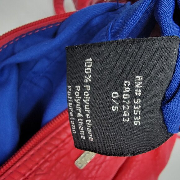 Red by Marc Ecko Slouchy Hobo Crossbody Shoulder Bag Medium Red Ruffle Tassel - Picture 7 of 9